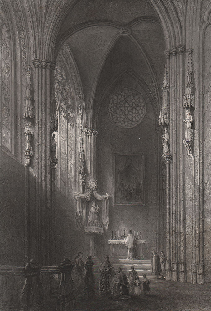 Chapel, St Stephen's cathedral, Vienna, Austria. Stephansdom Wien. BARTLETT 1840